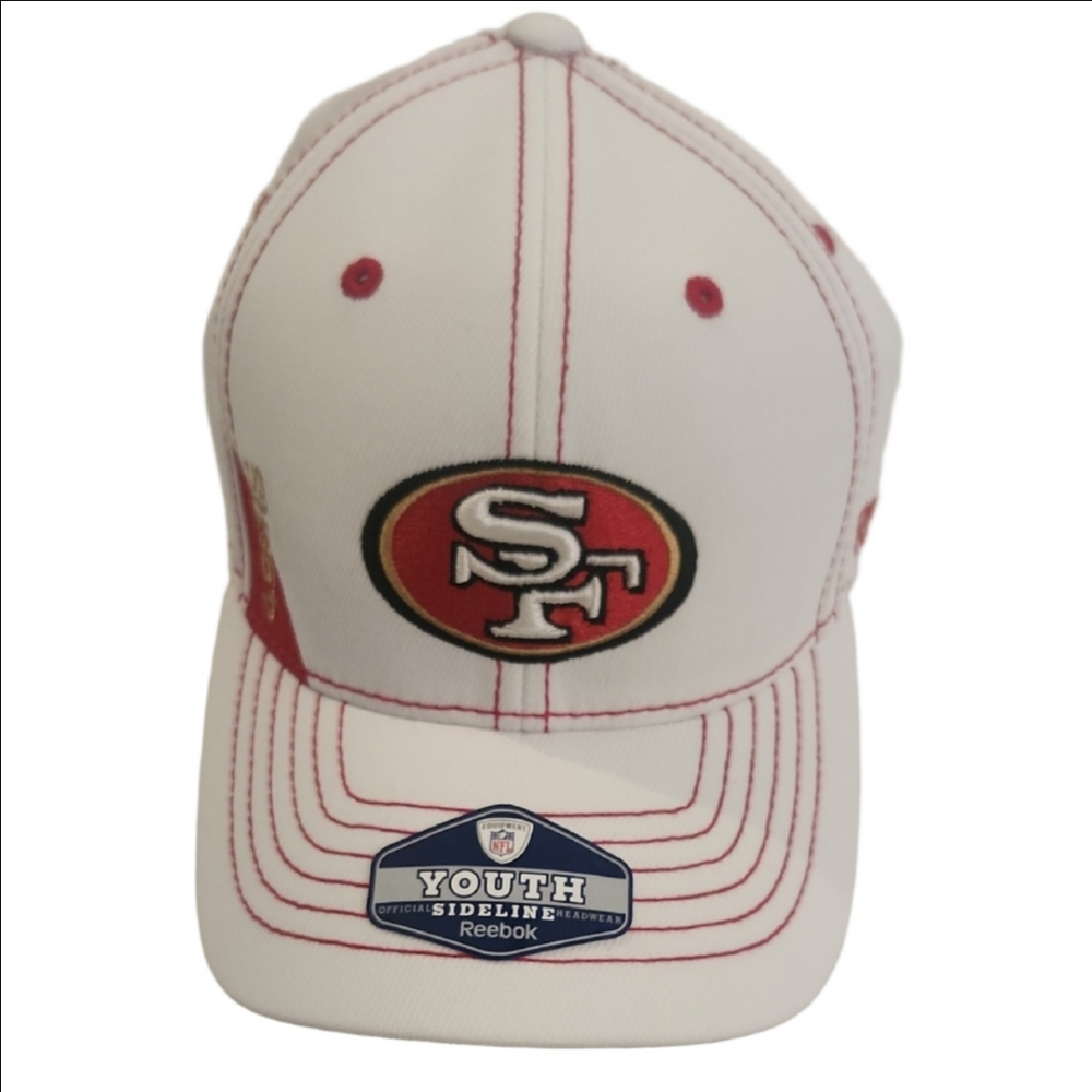 Reebok 49ers Youth White and Red Cap